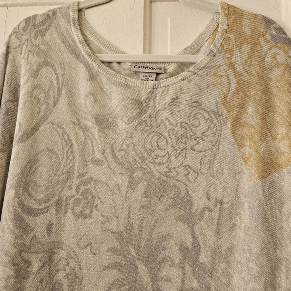 Catherines Silver And Gold Metallic Sweater Poncho Womens 4x 5x NWT - Picture 2 of 7